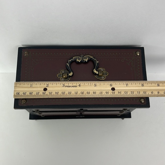 Vtg Musical Footed Wood Jewelry Box 2 Drawers Made in Japan SEE VIDEO WORKS - Picture 4 of 16